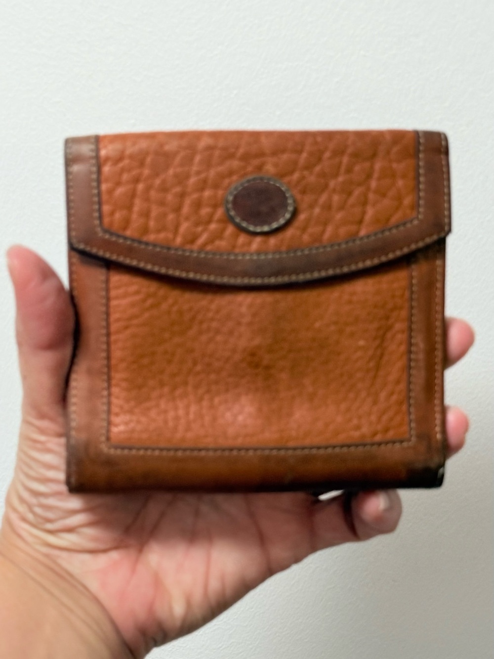 Vintage Dooney & Bourke Brown and Dark Brown Leather Wallet